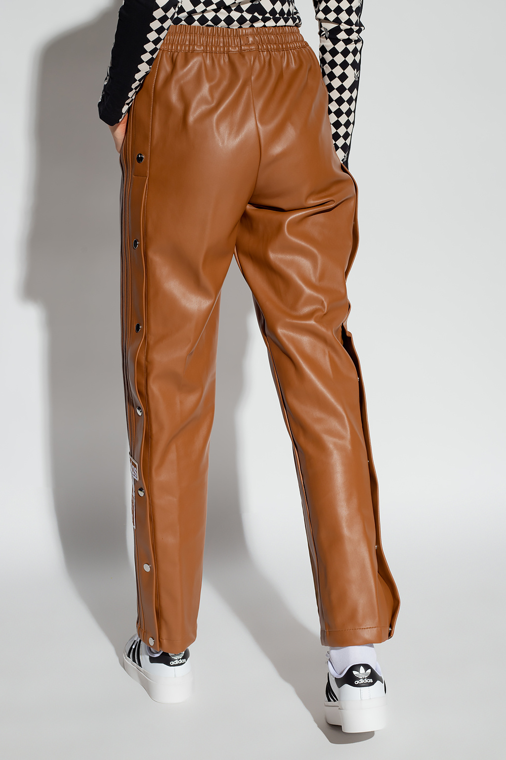 Adidas originals faux leather sales pants